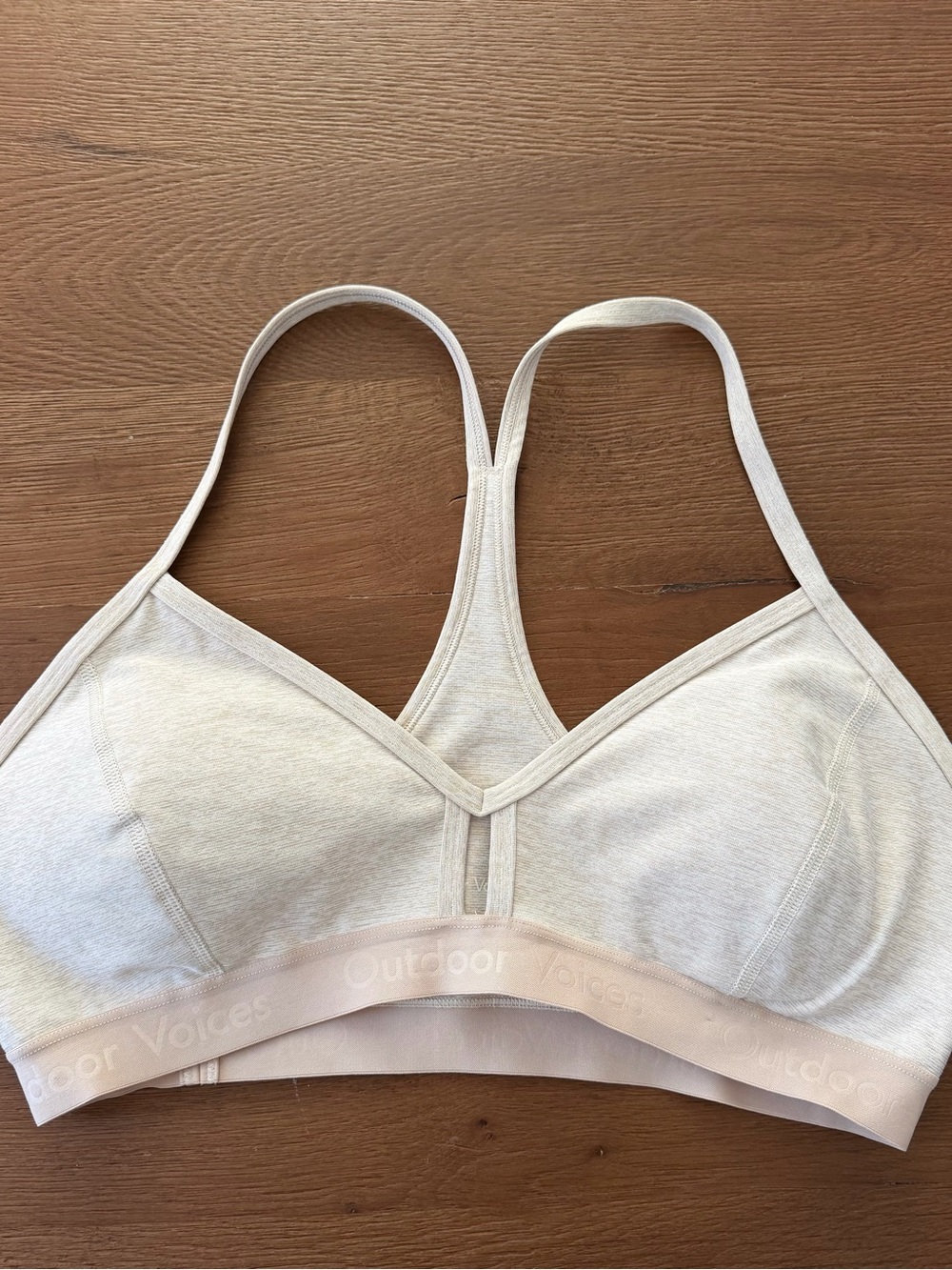 Outdoor Voices Light Beige Racerback Bralette
